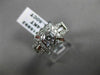 ANTIQUE WIDE .95CT DIAMOND 14KT WHITE GOLD SQUARE HALO ENGAGEMENT RING #15892