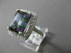 ESTATE 4.76CTW DIAMOND & AAA MYSTIC TOPAZ 14KT WHITE GOLD HALO 3D FILIGREE RING