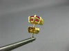 ANTIQUE 1.20CT DIAMOND & AAA RUBY 14KT YELLOW GOLD CLUSTER STUD EARRINGS #18909