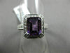 ESTATE 2.9CT DIAMOND & AAA AMETHYST 14K WHITE GOLD FILIGREE HALO ENGAGEMENT RING