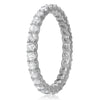 ESTATE 1.12CT DIAMOND 14KT WHITE GOLD 3D SHARED PRONG ETERNITY ANNIVERSARY RING