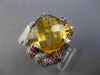 LARGE 17.10CT DIAMOND PINK SAPPHIRE & CITRINE 18KT WHITE GOLD SQUARE FLAME RING