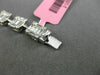 ESTATE WIDE 3.9CT ROUND & BAGUETTE DIAMOND 18K WHITE GOLD SQUARE TENNIS BRACELET