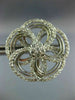 ESTATE LARGE 2.0CT DIAMOND 14KT WHITE GOLD ROUND FLOWER CLIP ON EARRINGS #21749