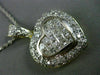 ESTATE LARGE 2.60CT DIAMOND 18K WHITE & YELLOW GOLD 3D PAVE HEART PENDANT #99988
