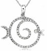 ESTATE .25CT DIAMOND 14K WHITE GOLD 3D CLASSIC CIRCLE OF LIFE LUCKY FISH PENDANT