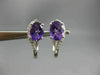 ESTATE 1.28CT DIAMOND & AMETHYST 18K WHITE GOLD SWIRL LEVERBACK HANGING EARRINGS