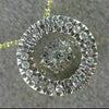 ESTATE 14KT TWO TONE GOLD 3D DANCING DIAMOND CIRCLE OF LIFE CLUSTER HALO PENDANT