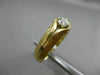 ESTATE .23CT DIAMOND 14KT YELLOW GOLD 3D MATTE & SHINY SOLITAIRE GYPSY MENS RING