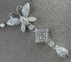 ESTATE 1.12CT DIAMOND 18KT WHITE GOLD 3D BUTTERFLY BY THE YARD FLOATING NECKLACE