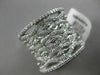 ESTATE WIDE 1.03CT DIAMOND 14KT WHITE GOLD MULTI ROW OPEN FILIGREE COCKTAIL RING