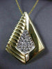 ESTATE LARGE .26CT DIAMOND 14KT WHITE & YELLOW GOLD TRIANGULAR FLOATING PENDANT