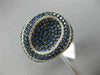 ESTATE WIDE 2.56CT DIAMOND & AAA SAPPHIRE 14K WHITE GOLD 3D OVAL MICRO PAVE RING