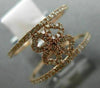 ESTATE WIDE .38CT DIAMOND 14KT ROSE GOLD 3D FOUR CLOVER FLOWER HEART LOVE RING