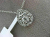 ESTATE .73CT DIAMOND 18KT WHITE GOLD 3D CLASSIC CLUSTER PEAR SHAPE HALO PENDANT