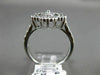 ESTATE WIDE .64CT DIAMOND 18K WHITE GOLD 4 STONE FILIGREE FLOWER SQUARE FUN RING