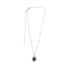 LARGE 3.24CT DIAMOND & AAA RUBY 18KT WHITE GOLD OVAL DOUBLE HALO LOVE NECKLACE