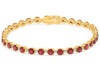 6.40CT DIAMOND & AAA RUBY 14K YELLOW GOLD ROUND CLASSIC ETERNITY TENNIS BRACELET