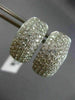 ESTATE LARGE & WIDE 2.59CT DIAMOND 18KT WHITE GOLD 3D MULTI ROW HUGGIE EARRINGS