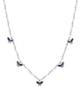 1.07CT DIAMOND & AAA SAPPHIRE 18K WHITE GOLD BUTTERFLY BY THE YARD LOVE NECKLACE