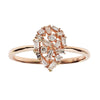 ESTATE WIDE .23CT DIAMOND 18KT ROSE GOLD 3D PEAR SHAPE CLUSTER LOVE FUN RING
