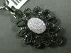 ESTATE LARGE 1.33CT DIAMOND 14KT WHITE GOLD ELONGATED FLOWER FLOATING PENDANT