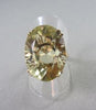 ANTIQUE LARGE 25CT OVAL GREEN AMETHYST 14KT YELLOW GOLD COCKTAIL RING #21928