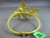 ESTATE EXTRA LARGE .28CT DIAMOND & AAA EMAMEL 18K YELLOW GOLD 3D BANGLE BRACELET