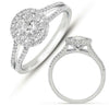 ESTATE .70CT DIAMOND 14KT WHITE GOLD 3D CLASSIC FLOWER INVISIBLE LOVE RING