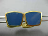 ESTATE AAA BLUE CHALCEDONY 18KT YELLOW GOLD 3D CLASSIC SQUARE MEN'S CUFFLINKS