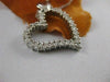 ESTATE 1CTW DIAMOND OPEN HANGING HEART 14K WHITE GOLD PENDANT + CHAIN