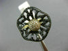 ESTATE LARGE 1.32CT WHITE & BLACK DIAMOND 14K YELLOW & BLACK GOLD 3D FLOWER RING