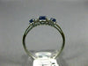 ESTATE .43CT DIAMOND & AAA SAPPHIRE 14KT WHITE GOLD 3D 3 STONE ROUND RING #21278