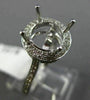 ESTATE LARGE .65CT DIAMOND 14KT WHITE GOLD ROUND HALO SEMI MOUNT ENGAGMENT RING