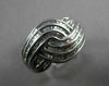 ESTATE WIDE 1.11CT DIAMOND 14KT WHITE GOLD WOVEN COCKTAIL RING F/G VVS #19396