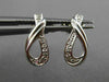 ESTATE .03CT DIAMOND 14KT WHITE GOLD LOVE KNOT INFINITY AWARENESS STUD EARRINGS