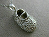 ESTATE .25 DIAMOND 14K WHITE GOLD BABY GIRL SHOE FLOATING PENDANT & CHAIN #19097