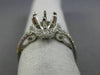 ESTATE WIDE .50CT DIAMOND 14K WHITE GOLD FILIGREE HALO SEMI MOUNT ENGAGMENT RING