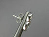 ESTATE .02CT DIAMOND 14KT WHITE GOLD 3D CLASSIC OPEN HEART CROSS STUD EARRINGS