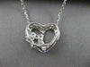 ANTIQUE DIAMOND FILIGREE HEART STAR 18K WHITE GOLD PENDANT + CHAIN