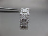 ESTATE WIDE 3.90CT ROUND & PRINCESS DIAMOND 18K WHITE GOLD OVAL HANGING EARRINGS