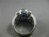 ESTATE MASSIVE 5.83CT DIAMOND & AAA SAPPHIRE 18KT TWO TONE GOLD ENGAGEMENT RING