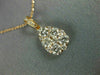 ESTATE LARGE .97CT DIAMOND 18KT ROSE GOLD 3D CLUSTER TEAR DROP FLOATING PENDANT