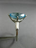 ESTATE 2.25CT DIAMOND & AAA BLUE TOPAZ 14K WHITE GOLD 3D 3 STONE ENGAGEMENT RING