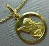ESTATE 14KT YELLOW GOLD CIRCULAR 3D HANDCRAFTED ANGEL PENDANT & CHAIN #25016