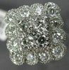 ESTATE EXTRA LARGE 2.24CT DIAMOND 18KT WHITE GOLD 3D FLOWER SQUARE ETOILE RING