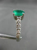 ESTATE 1.50CT DIAMOND & AAA EMERALD 14KT WHITE GOLD OVAL ENGAGEMENT RING #12490