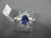 ESTATE .90CT DIAMOND & AAA TANZANITE 14KT WHITE GOLD CLUSTER COCKTAIL RING