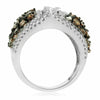 ESTATE LARGE 2.55CT WHITE & CHOCOLATE FANCY DIAMOND 18KT WHITE & ROSE GOLD RING