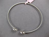 WIDE .60CT DIAMOND 14KT WHITE GOLD CLUSTER DOUBLE OVAL FLEXIBLE BANGLE BRACELET
